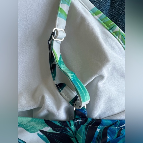 NWT 3X Peyton & Parker Plus sized Blue Tropical Bikini - Picture 5 of 9